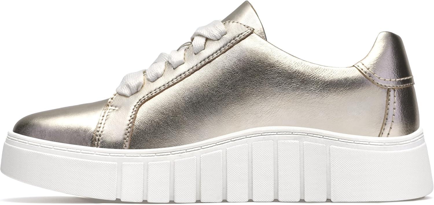 imageClarks Womens Mykah Joy Platform Fashion SneakerGold Leather