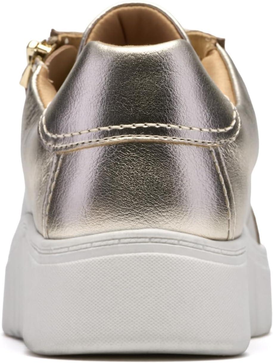 imageClarks Womens Mykah Joy Platform Fashion SneakerGold Leather