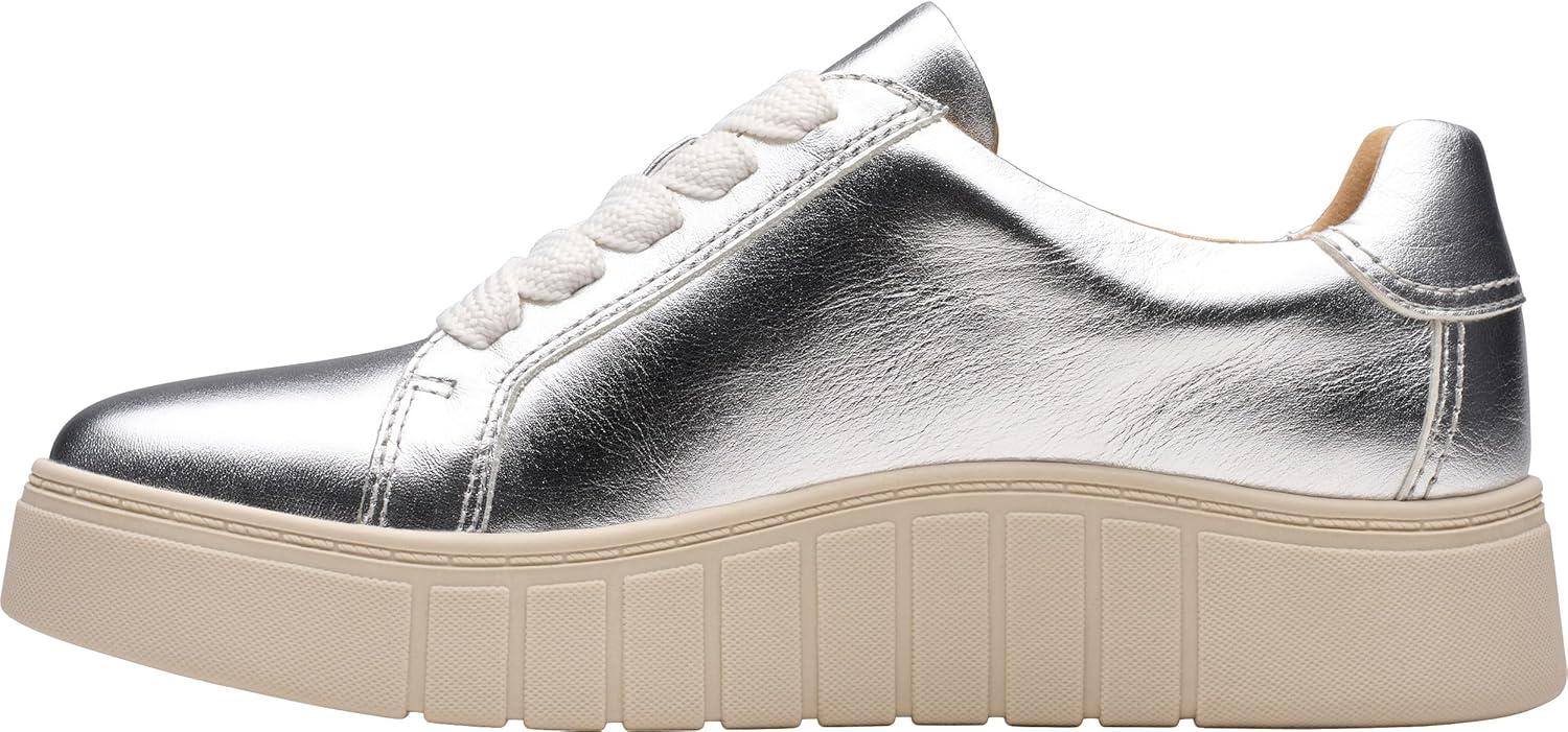 imageClarks Womens Mykah Joy Platform Fashion SneakerSilver Leather