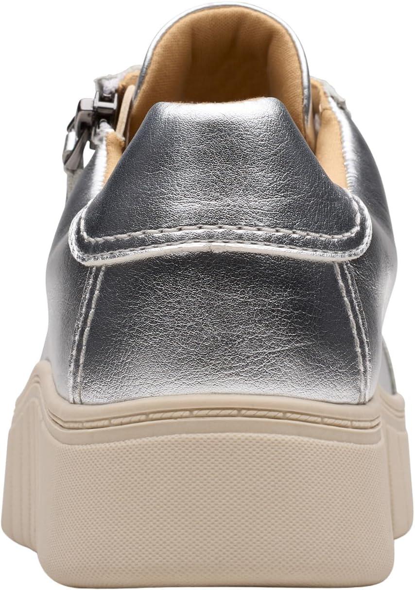 imageClarks Womens Mykah Joy Platform Fashion SneakerSilver Leather