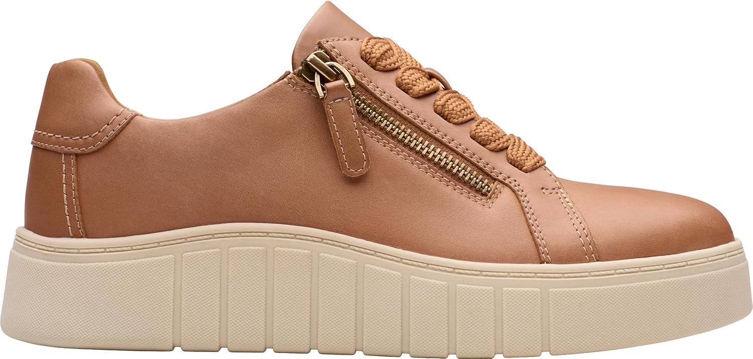 imageClarks Womens Mykah Joy Platform Fashion SneakerTan Leather