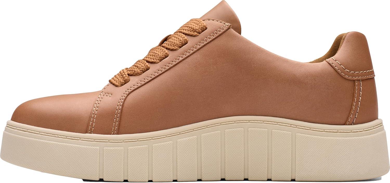 imageClarks Womens Mykah Joy Platform Fashion SneakerTan Leather