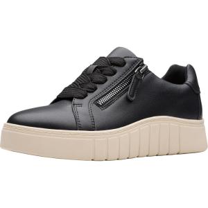 Clarks Women’s Mykah Joy Platform Fashion Sneaker(Black Leather)