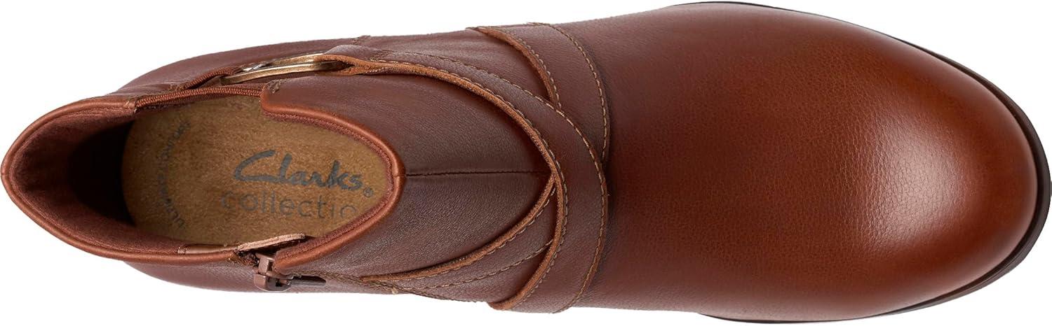 imageClarks Womens Emily2 Henley Leather Ankle Zip BootieBritish Tan Leather