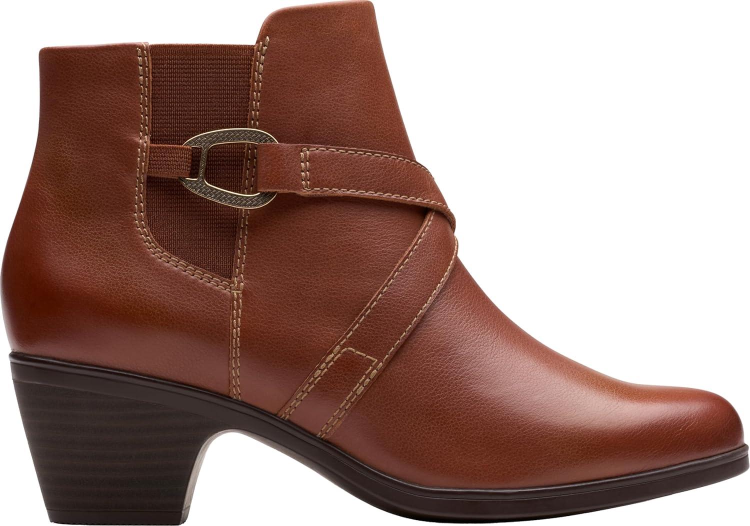 imageClarks Womens Emily2 Henley Leather Ankle Zip BootieBritish Tan Leather