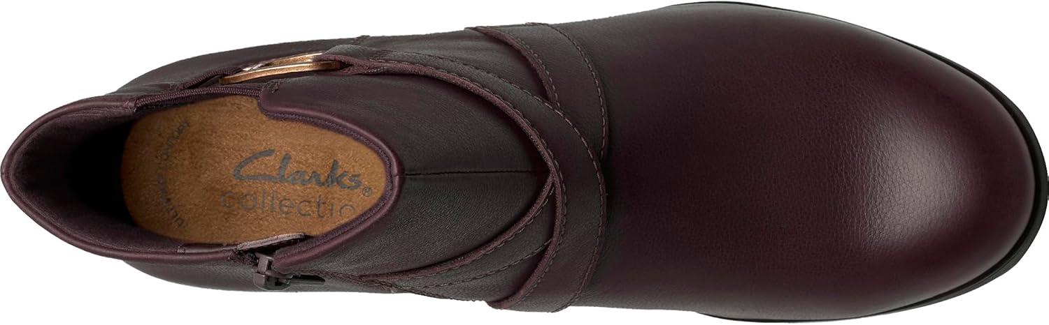 imageClarks Womens Emily2 Henley Leather Ankle Zip BootieChocolate Leather