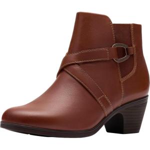 Clarks Women’s Emily2 Henley Leather Ankle Zip Bootie(British Tan Leather)