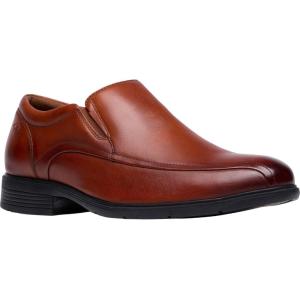 Clarks Men’s Steadwell Step Leather Slip-On Loafer(Dark Tan Leather)
