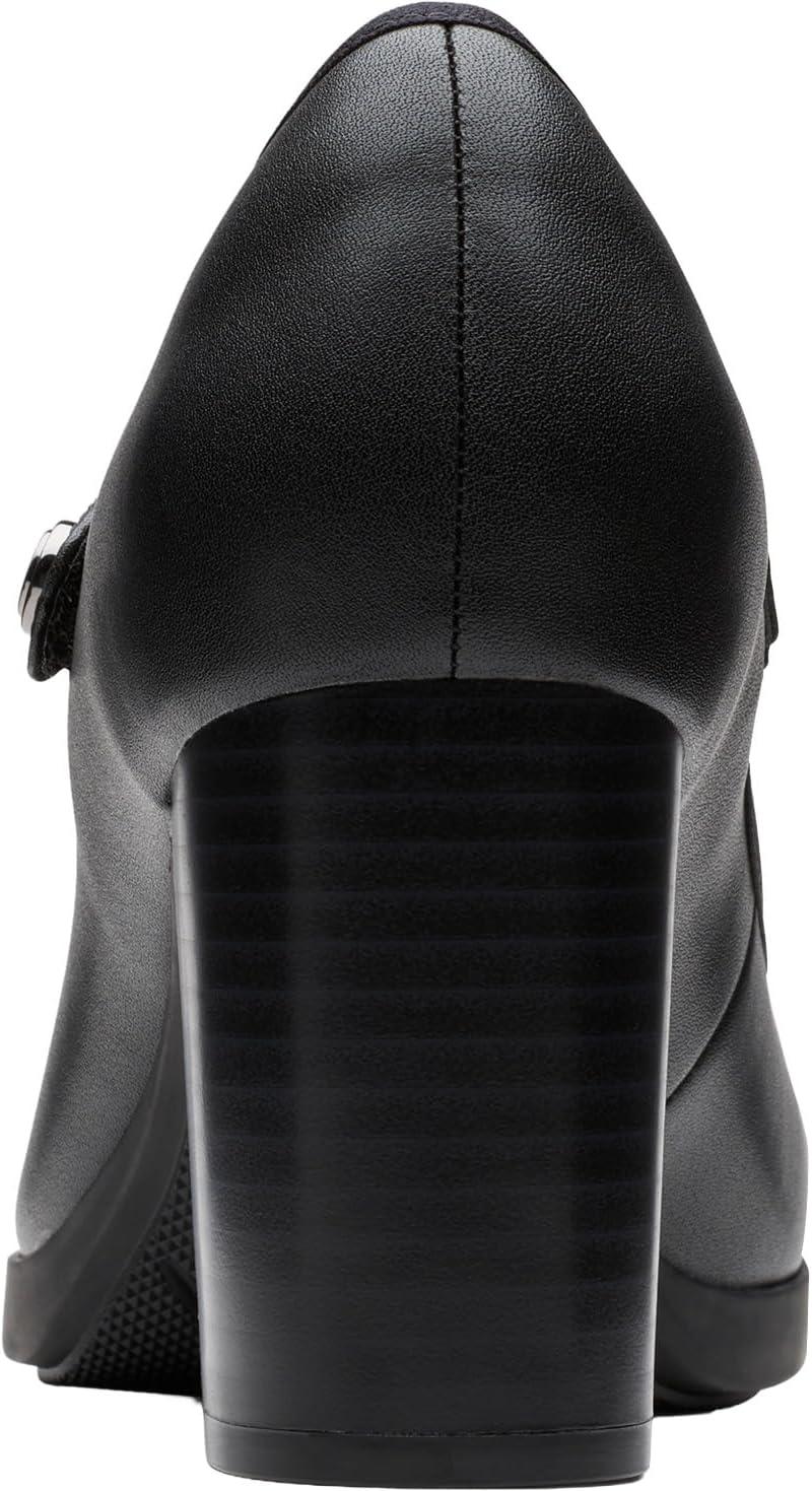 imageClarks Womens Bayla Lily Block Heel Mary Jane PumpBlack Leather