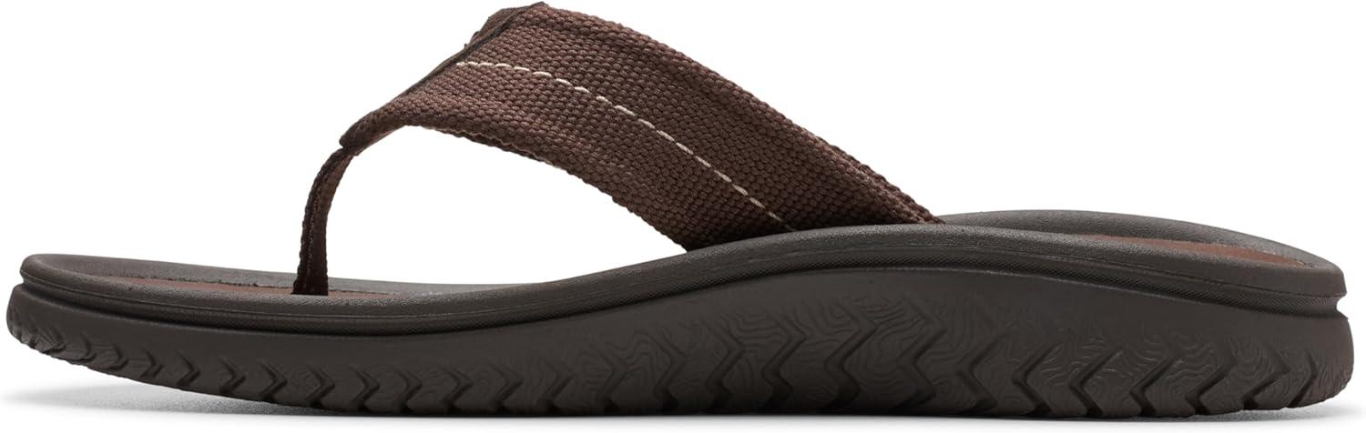 imageClarks Wesley Post Mens FlipFlopDark Brown Textile
