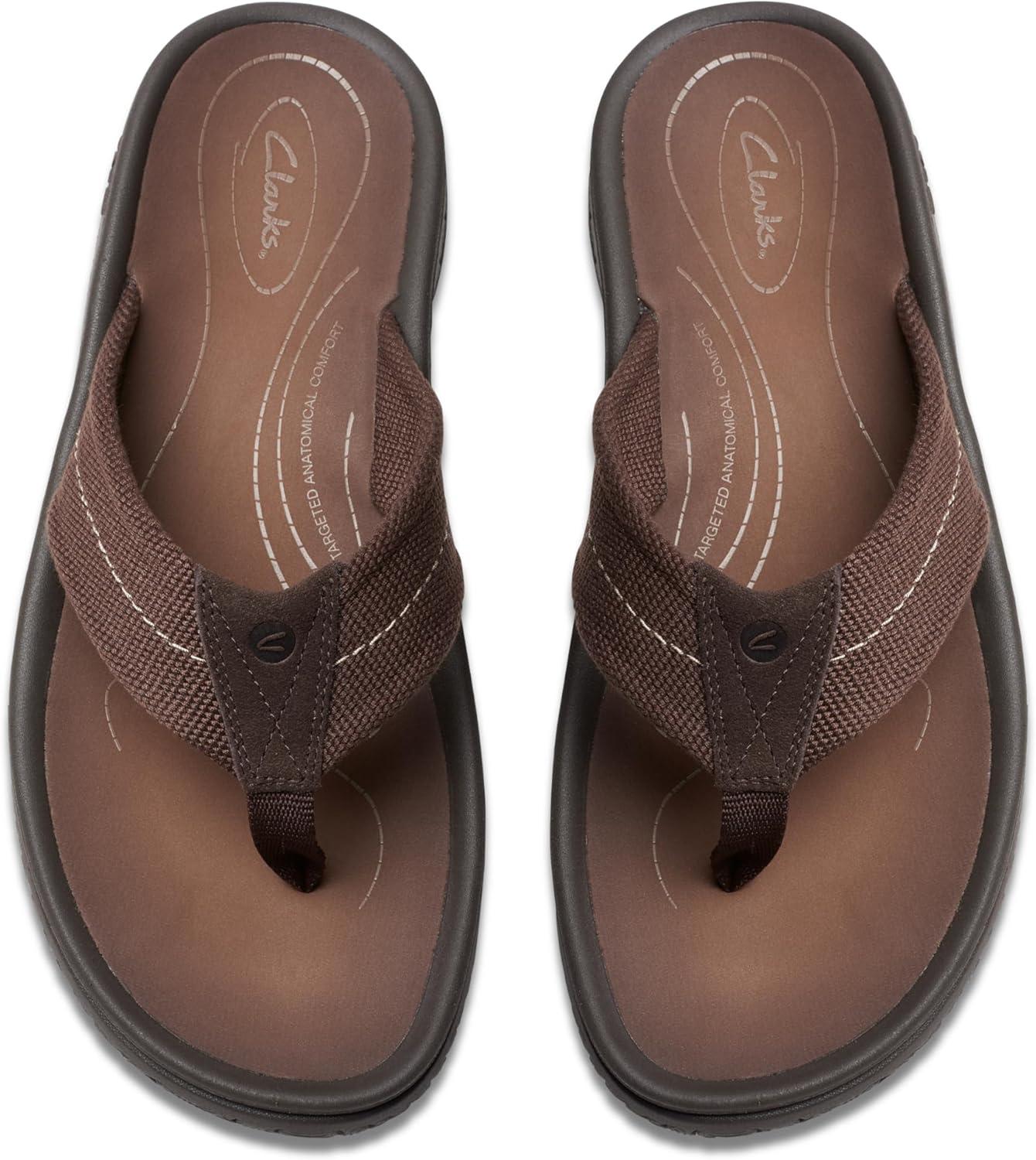 imageClarks Wesley Post Mens FlipFlopDark Brown Textile