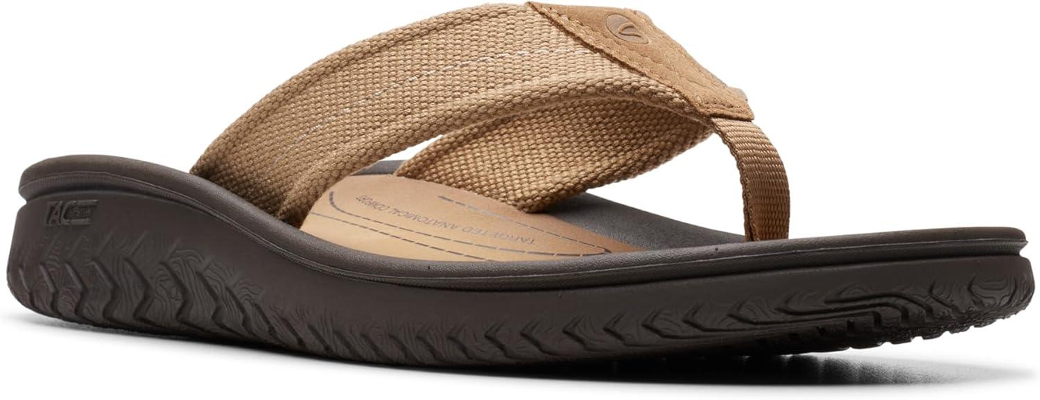 imageClarks Wesley Post Mens FlipFlopDesert Textile