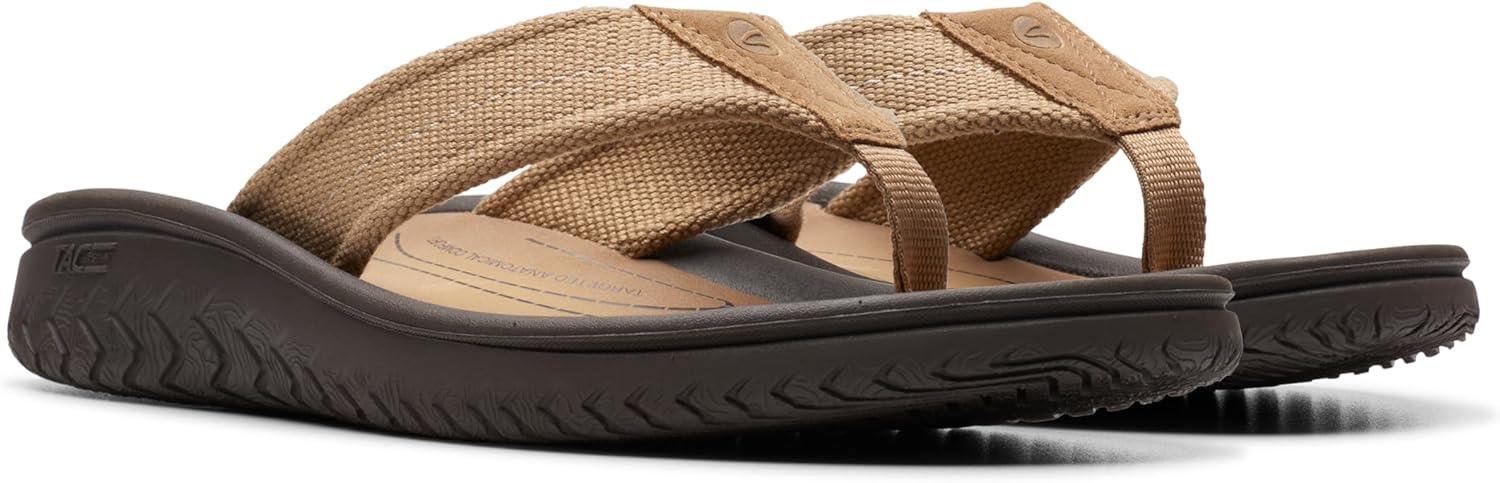 imageClarks Wesley Post Mens FlipFlopDesert Textile