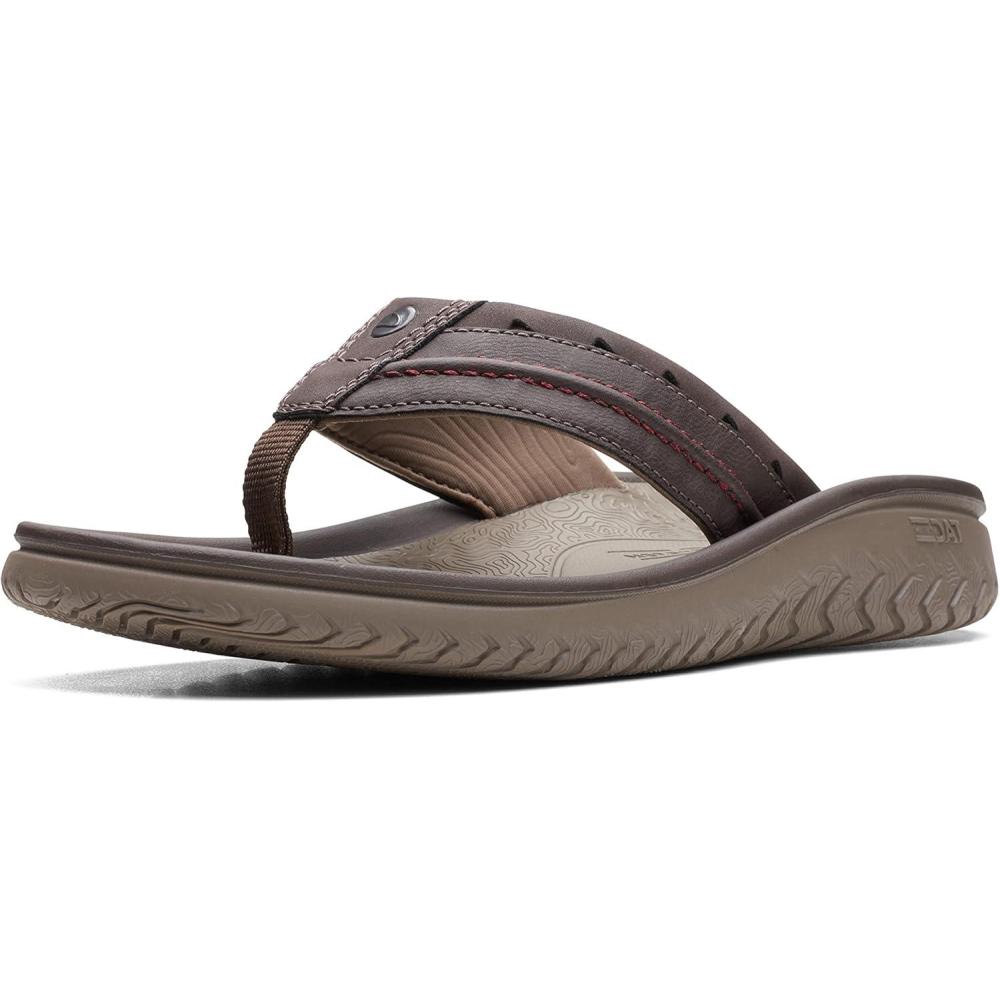 imageClarks Wesley Post Mens FlipFlopBrown Synthetic