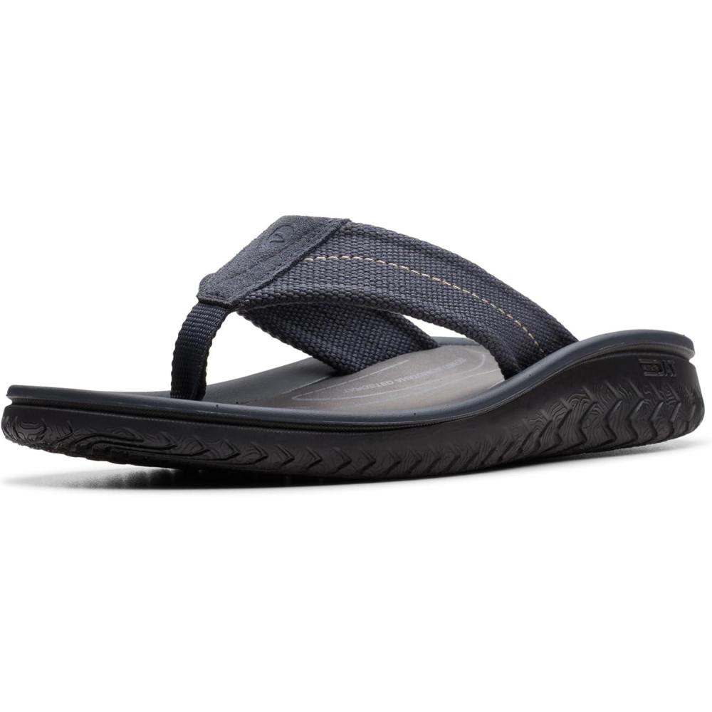 imageClarks Wesley Post Mens FlipFlopNavy Textile