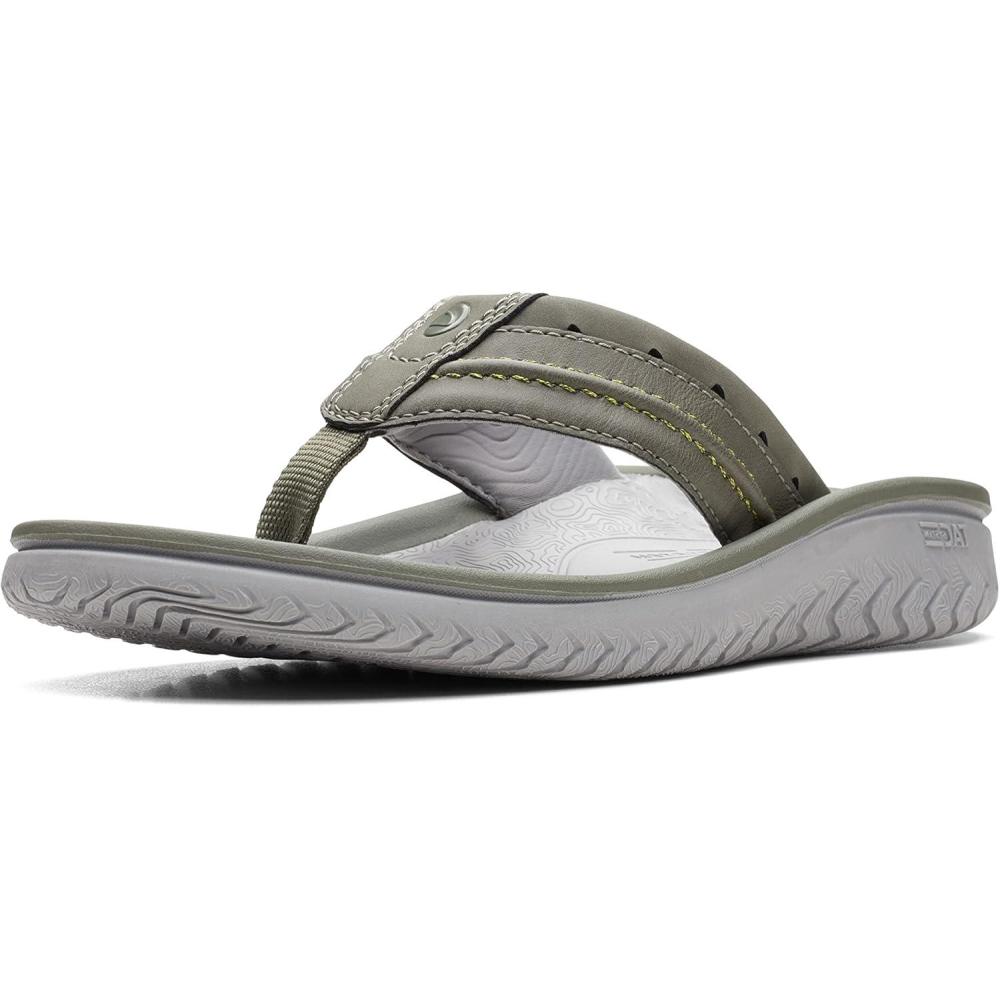 imageClarks Wesley Post Mens FlipFlopOlive Synthetic