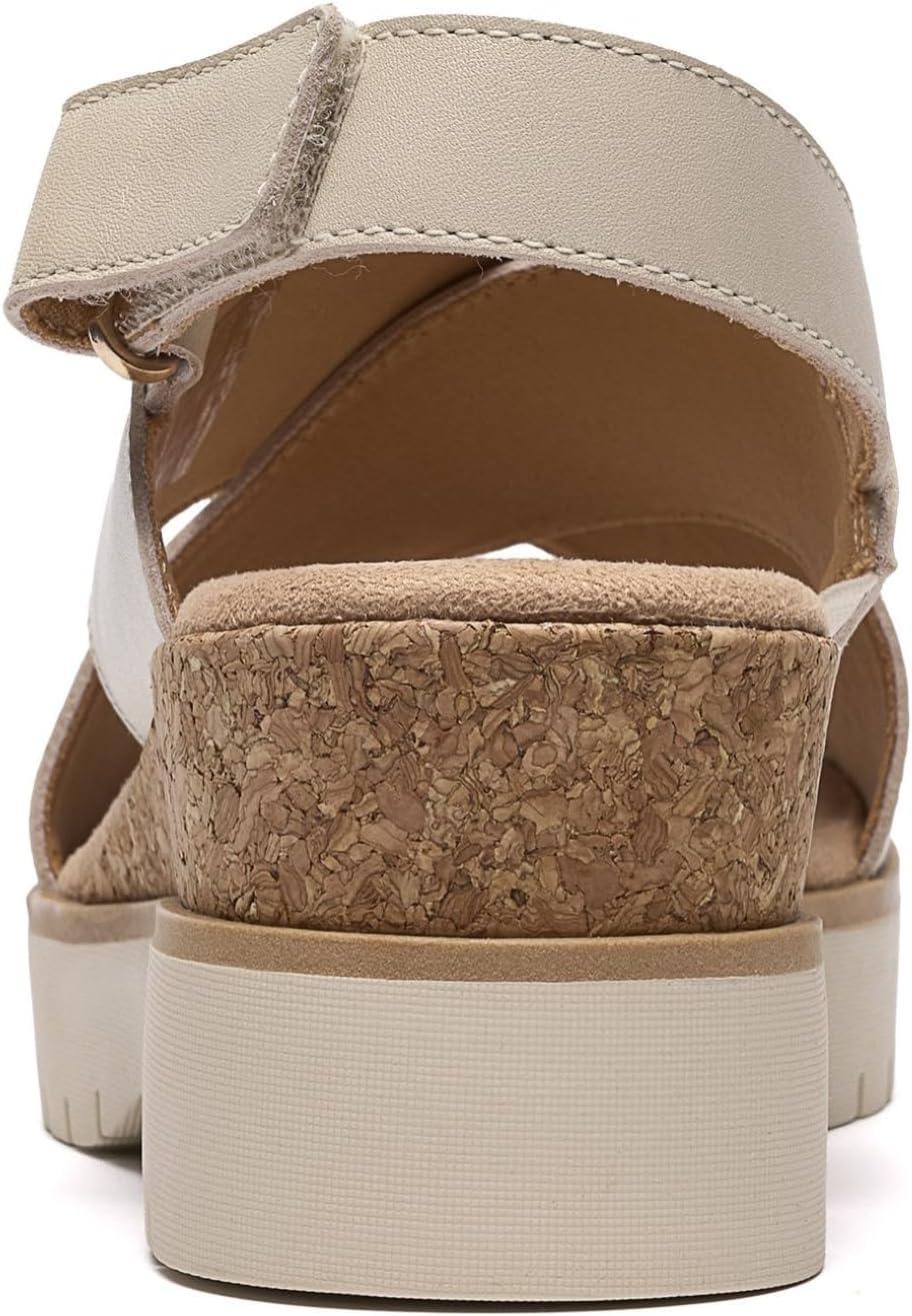 imageClarks Womens Diaz Cross Wedge SandalCream Leather