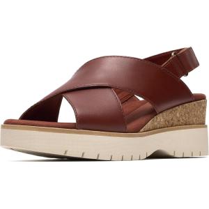 Clarks Women’s Diaz Cross Wedge Sandal(Brunt Orange Leather)
