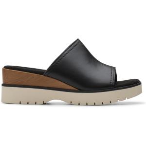 Clarks Women’s Diaz Slide(Black Leather)