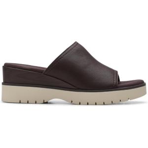 Clarks Women’s Diaz Slide(Dark Brown Leather)