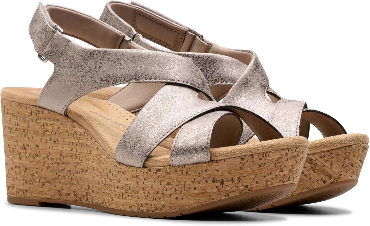 imageClarks Womens Rose StyleTaupe Metallic Synthetic