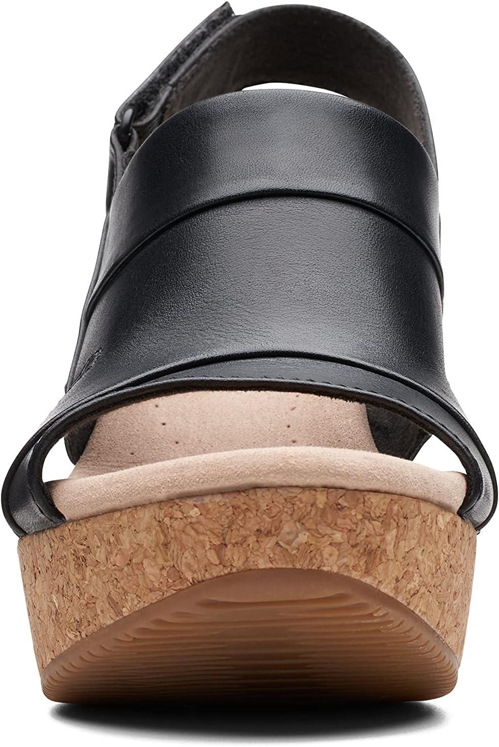 imageClarks womens Annadel IvoryWedge SandalBlack Black Leather