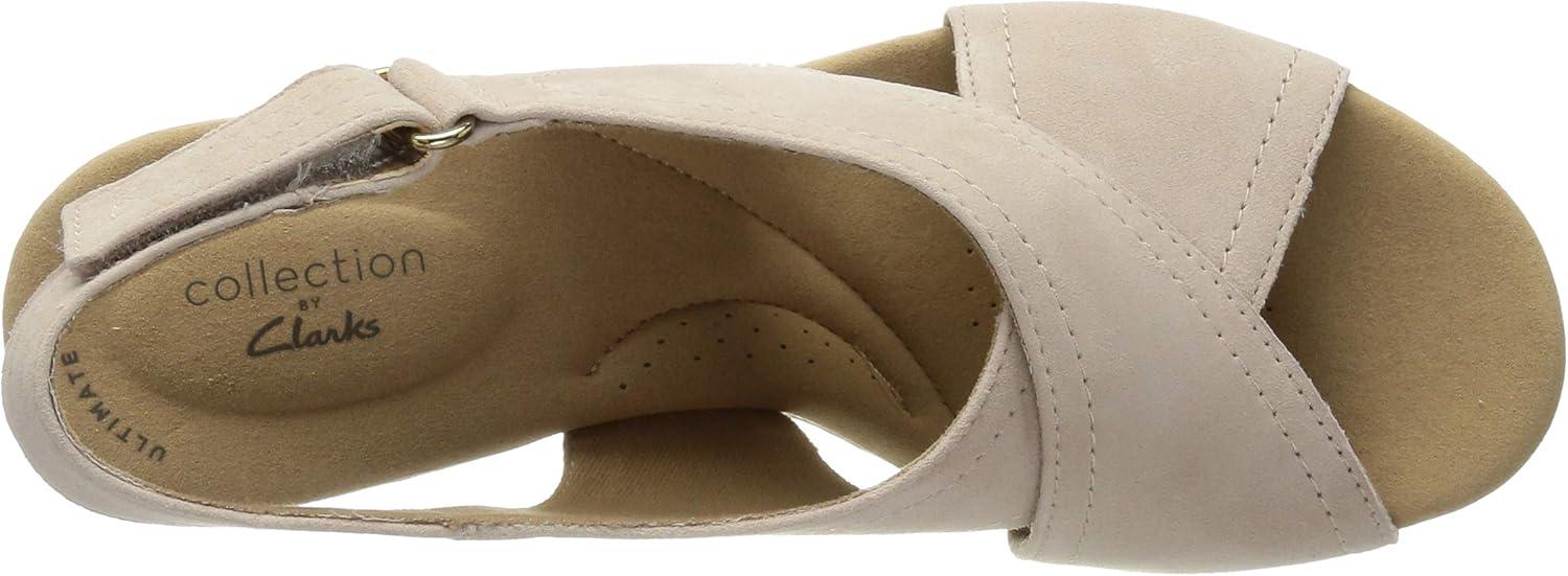 imageClarks womens WedgeWedge SandalDusty Rose Suede 010