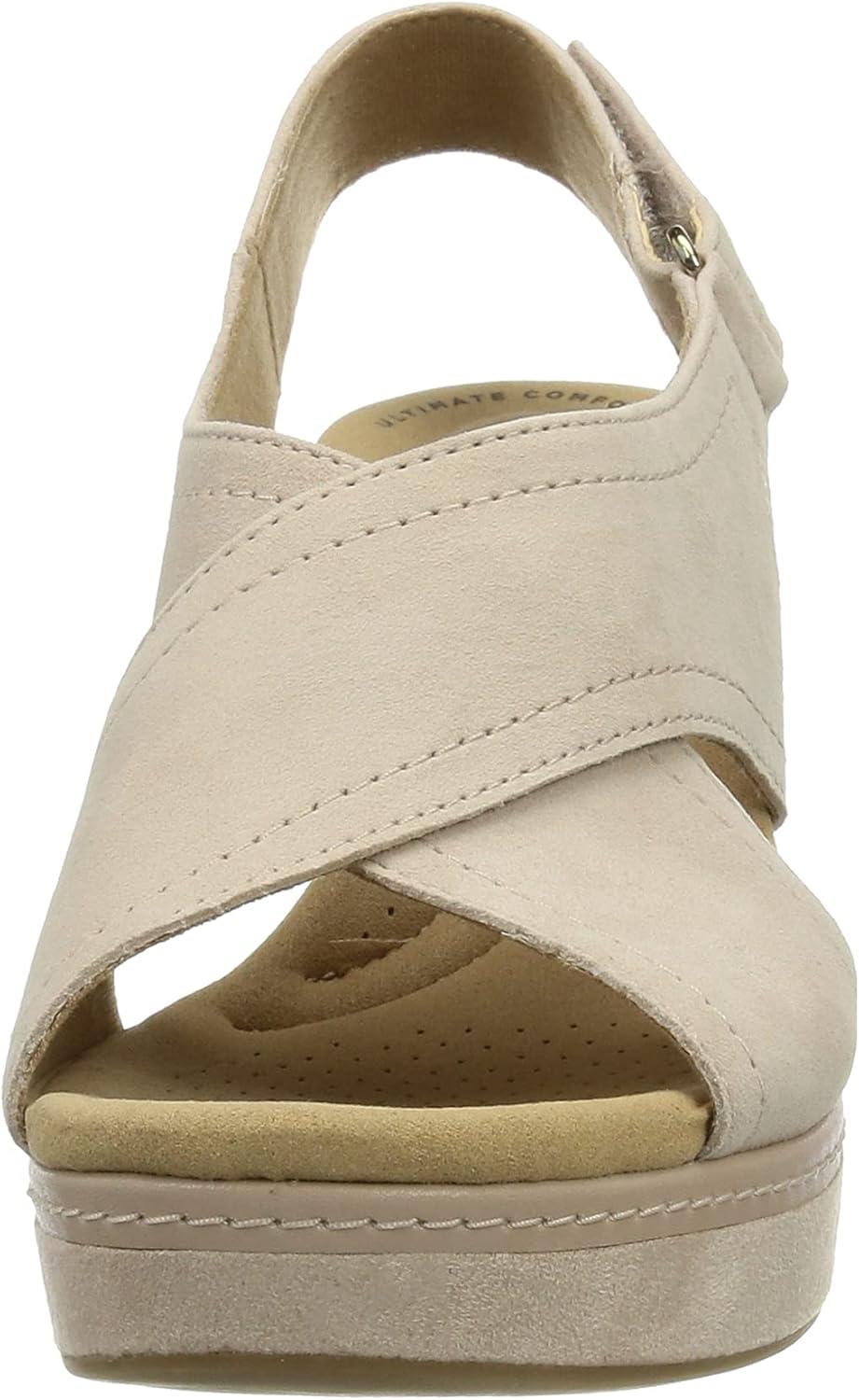 imageClarks womens WedgeWedge SandalDusty Rose Suede 010