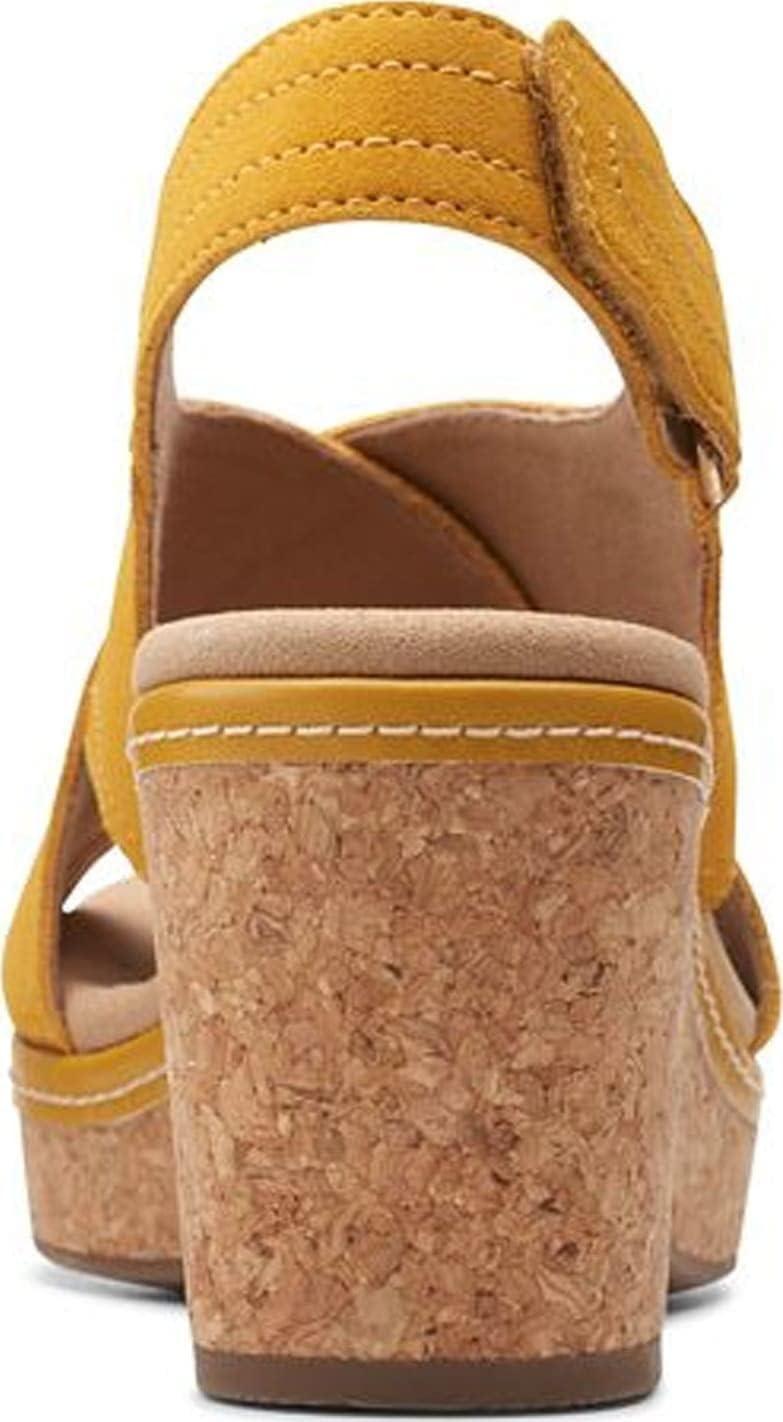imageClarks womens WedgeWedge SandalGolden Yellow Leather