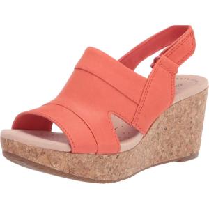 Clarks womens Annadel IvoryWedge Sandal(Coral Nubuck)