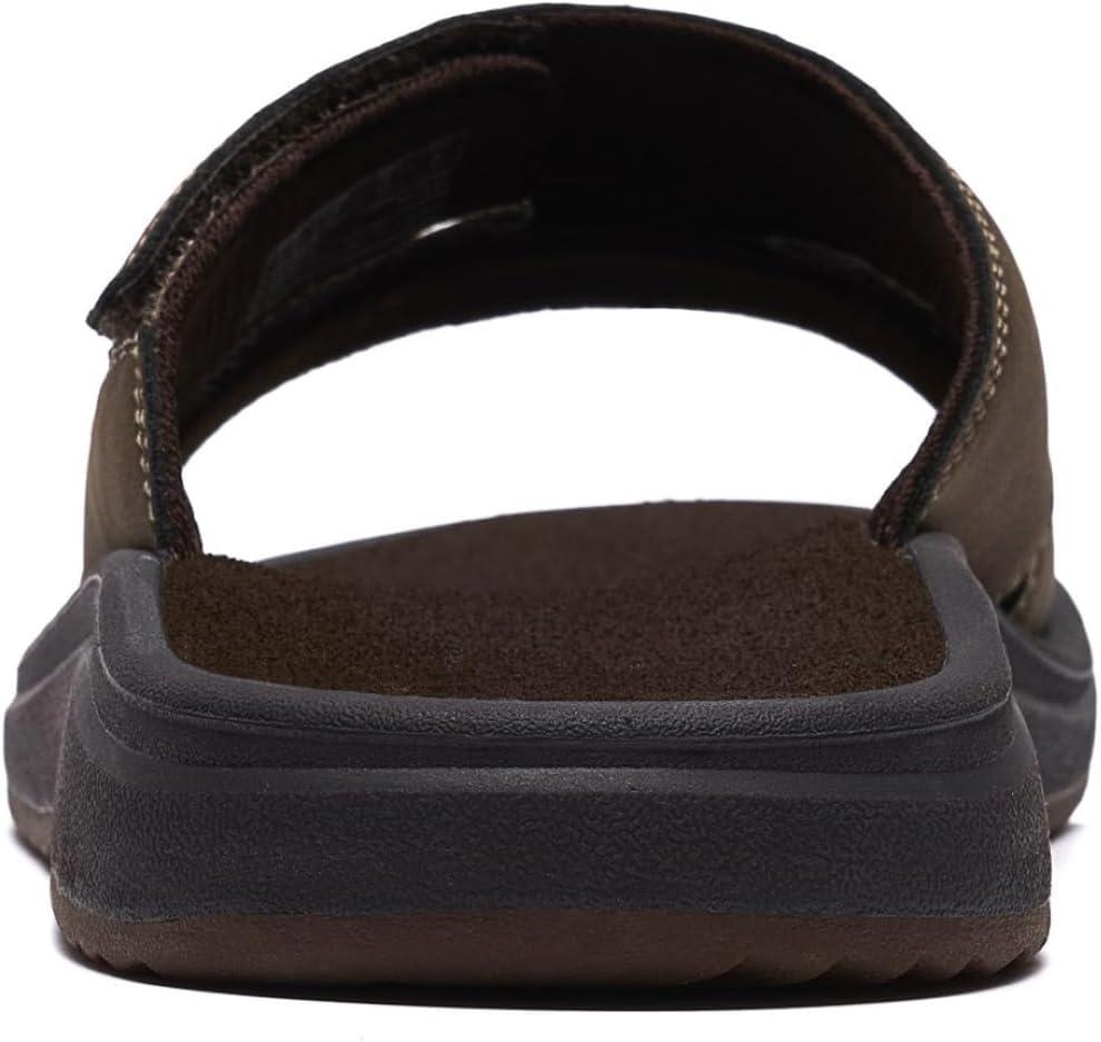 imageClarks Mens Breeze Slide SandalDark Brown Synthetic