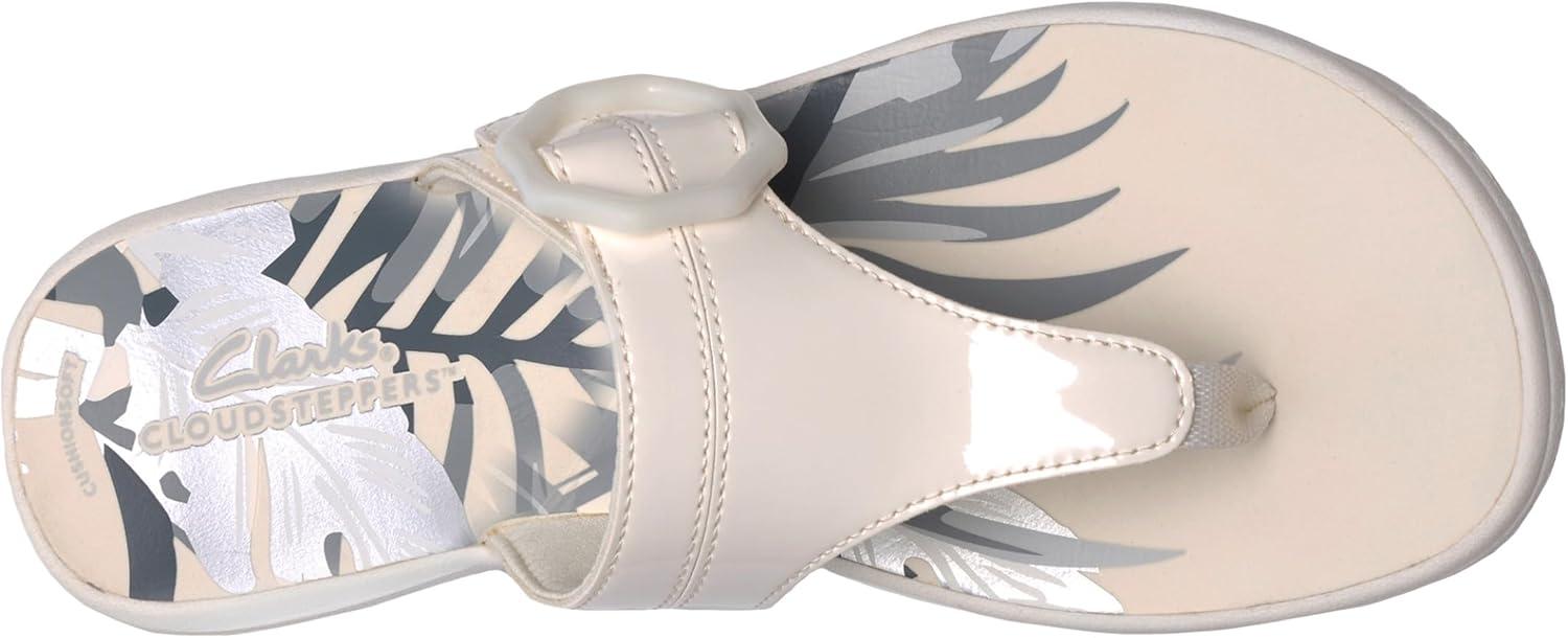 imageClarks Womens Breeze Cove Cloudsteppers FlipFlopWhite Patent