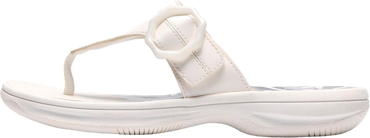 imageClarks Womens Breeze Cove Cloudsteppers FlipFlopWhite Patent