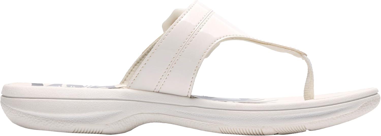 imageClarks Womens Breeze Cove Cloudsteppers FlipFlopWhite Patent