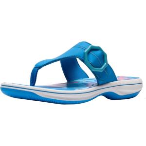 Clarks Women’s Breeze Cove Cloudsteppers Flip-Flop(Bright Blue Synthetic)