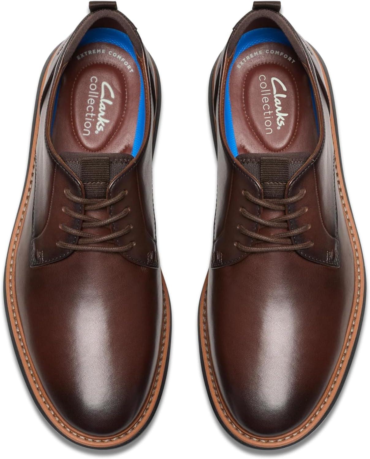 imageClarks Mens Brantin Plain OxfordDark Brown Leather