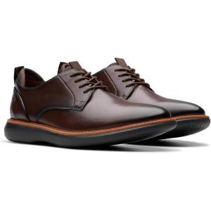 Clarks Men’s Brantin Plain Oxford(Dark Brown Leather)