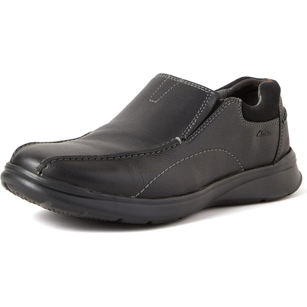 imageClarks Mens Cotrell Step SlipOn LoafersBlack Oily Lea