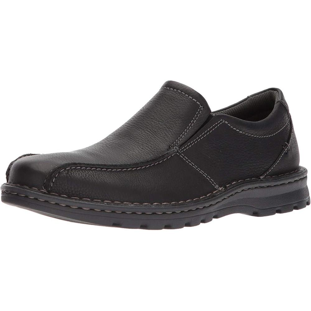 imageClarks Mens Cotrell Step SlipOn LoafersBlack Oily Leather