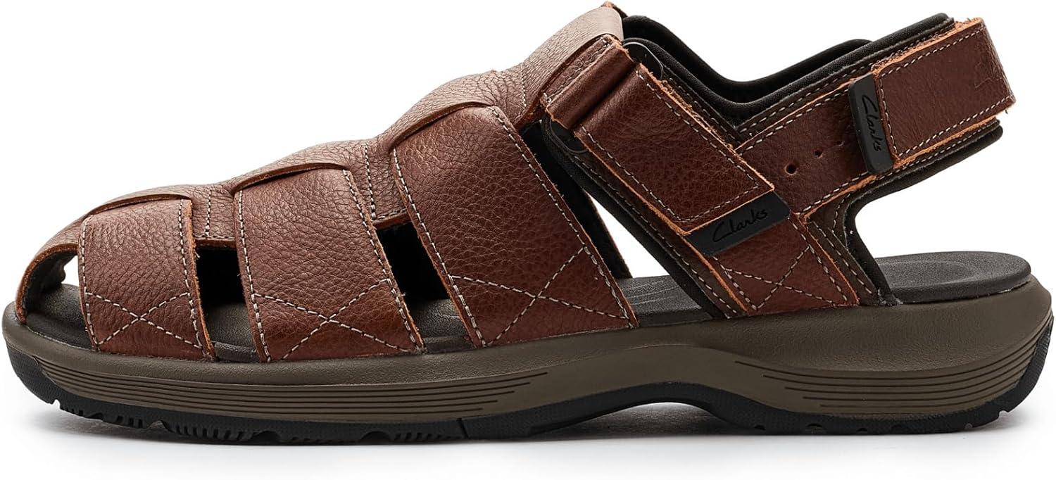 imageClarks Mens Guideview Cove Fisherman SandalDark Brown Leather