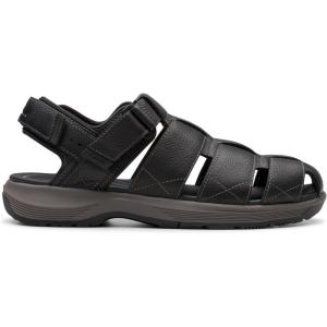 Clarks Men’s Guideview Cove Fisherman Sandal(Black Leather)