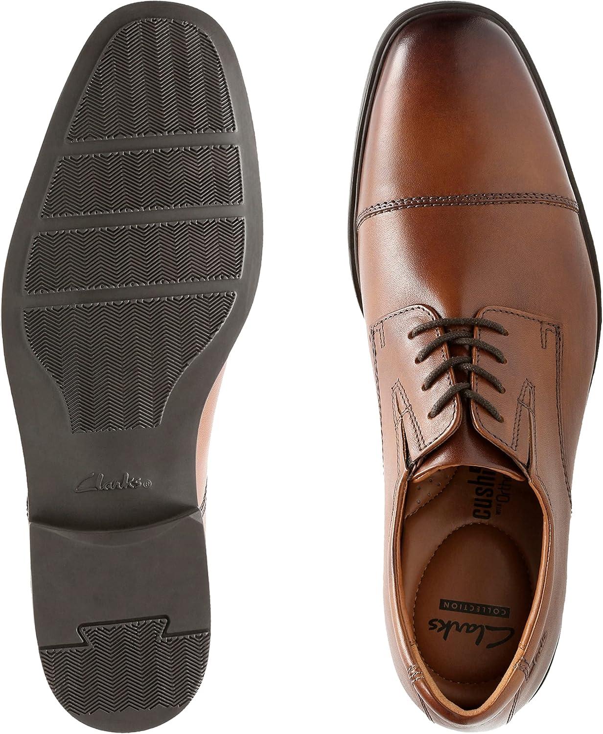 imageClarks Mens Tilden Cap Oxford ShoeDark Tan Leather