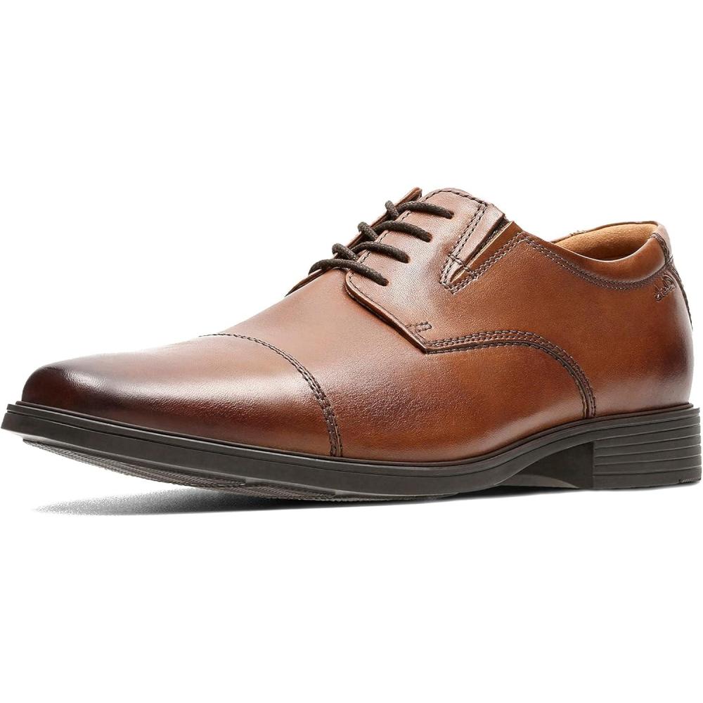 imageClarks Mens Tilden Cap Oxford ShoeDark Tan Leather