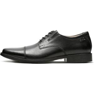 Clarks Men’s Tilden Cap Oxford Shoe(Black Leather)