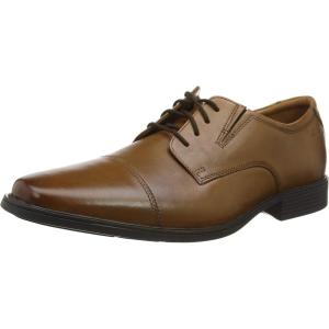 Clarks Men’s Tilden Cap Oxford Shoe(Dark Tan Lea)
