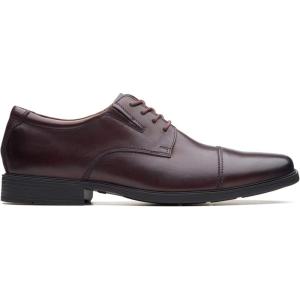 Clarks Men’s Tilden Cap Oxford Shoe(White (Wine Leather))