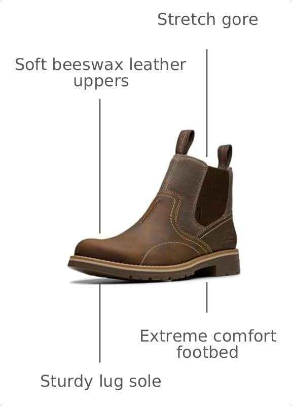 image:imageClarks mens Morris Easy Waterproof Casual BootsBeeswax Leather