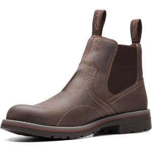 Clarks mens Morris Easy Waterproof | Casual Boots(Dark Brown Waxy)