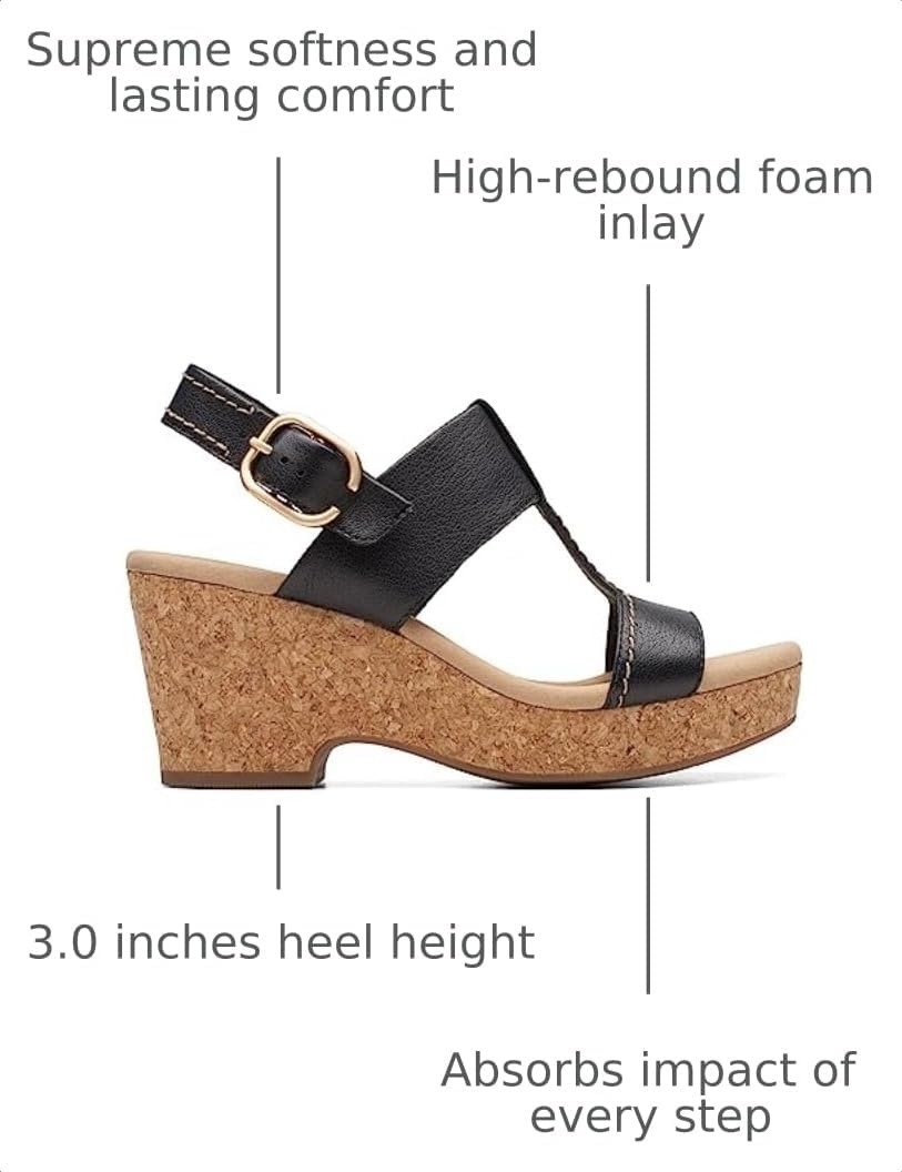 image:imageClarks Womens Giselle Style Casual SandalsBlack Leather