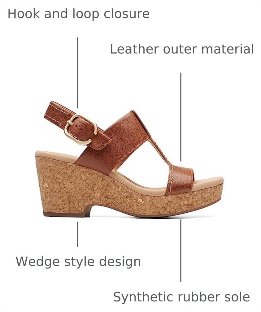 image:imageClarks Womens Giselle Style Casual SandalsTan Leather